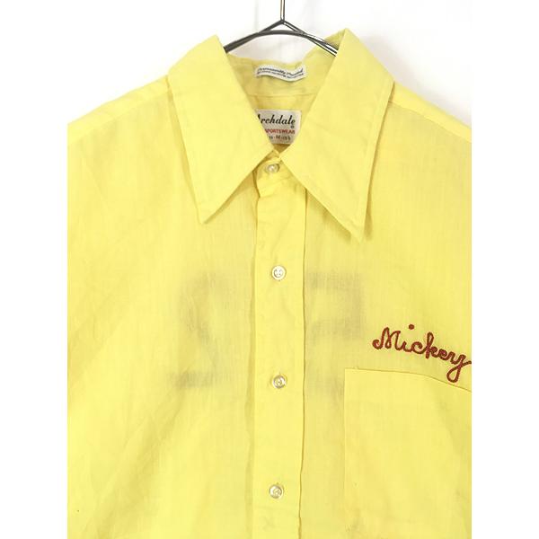 古着 70s Archdale 「Mickey 52」 チェーン ステッチ コットン シャツ