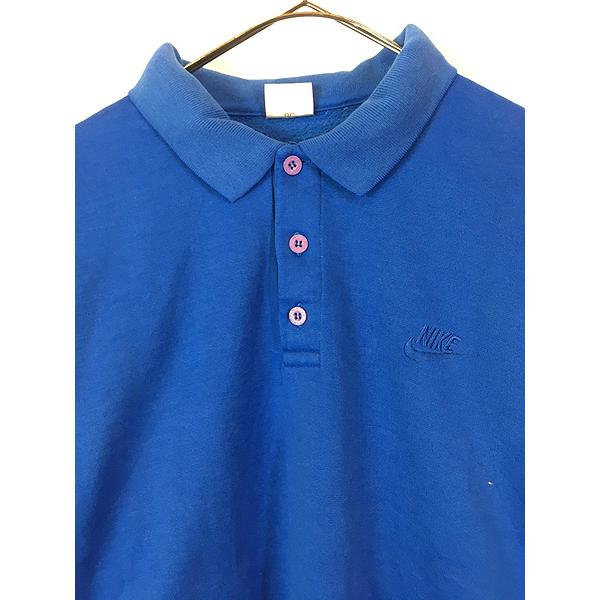 古着 90s NIKE ワンポイント ソリッド 3つボタン 襟付き