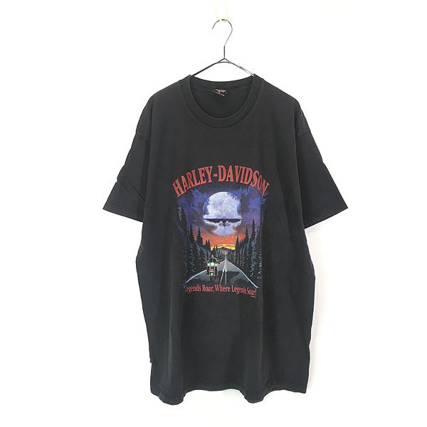 古着 00s USA製 HARLEY DAVIDSON 月 ムーン イーグル スカル