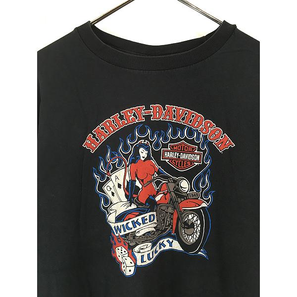 古着 00s HARLEY DAVIDSON 悪魔 デビル クロコダイル グラフィック T