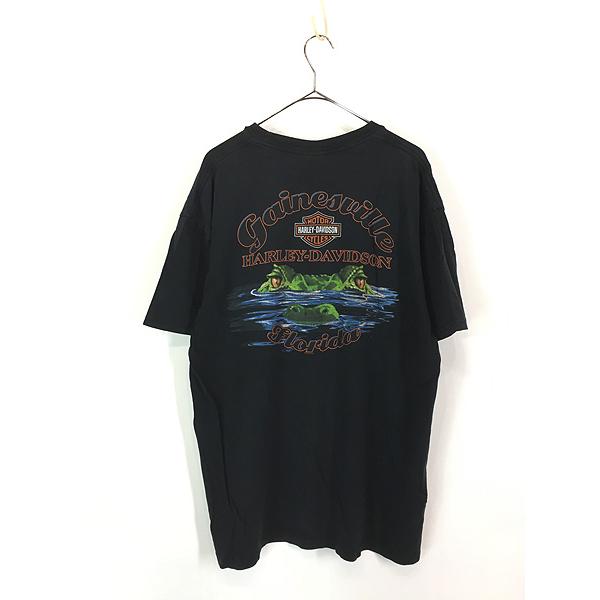 古着 00s HARLEY DAVIDSON 悪魔 デビル クロコダイル グラフィック T