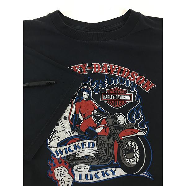 古着 00s HARLEY DAVIDSON 悪魔 デビル クロコダイル グラフィック T