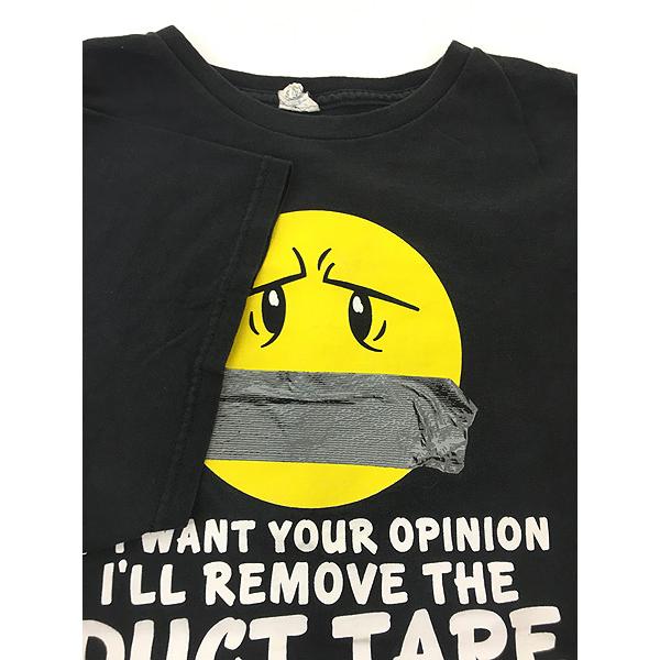 古着 00s スマイル にこちゃん ダクトテープ シュール メッセージ T  