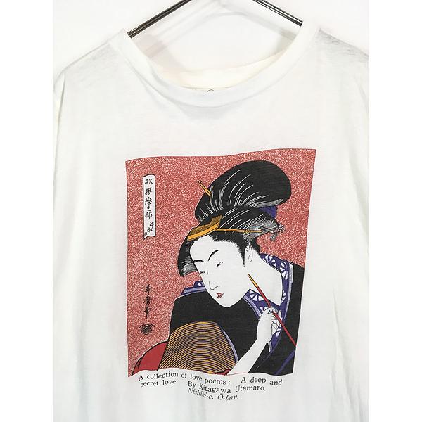 古着 90s UTAMARO 喜多川歌麿 「歌撰恋之部 深く忍恋」 錦絵 浮世絵 