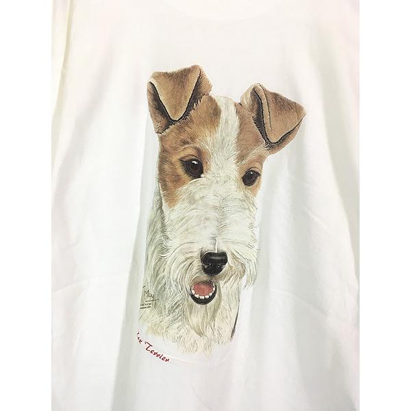 古着 00s 犬 ワイアー フォックス テリア アニマル Tシャツ L : 古着屋