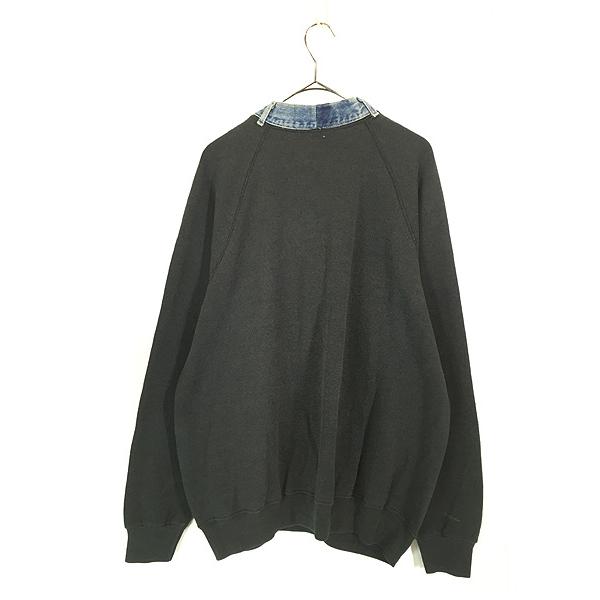 古着 90s USA製 Lee × デニム リメイク ハーフジップ ミッドウェイト