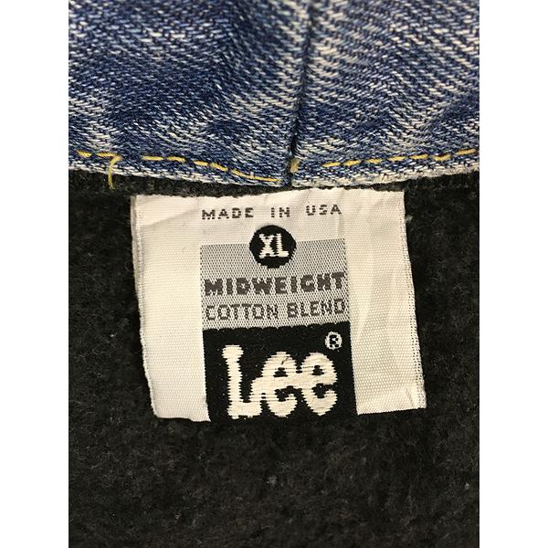 古着 90s USA製 Lee × デニム リメイク ハーフジップ ミッドウェイト