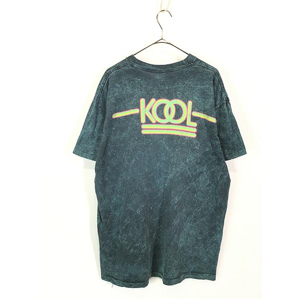 古着 90s KOOL タバコ ネオン ロゴ ケミカル ブリーチ Tシャツ 古着 90s KOOL タバコ ネオン ロゴ ケミカル ブリーチ Tシャツ