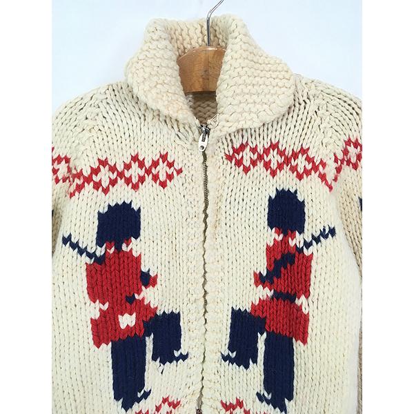 キッズ 古着 60-70s 兵隊 儀仗兵 ヘビー ウール カウチン ニット 