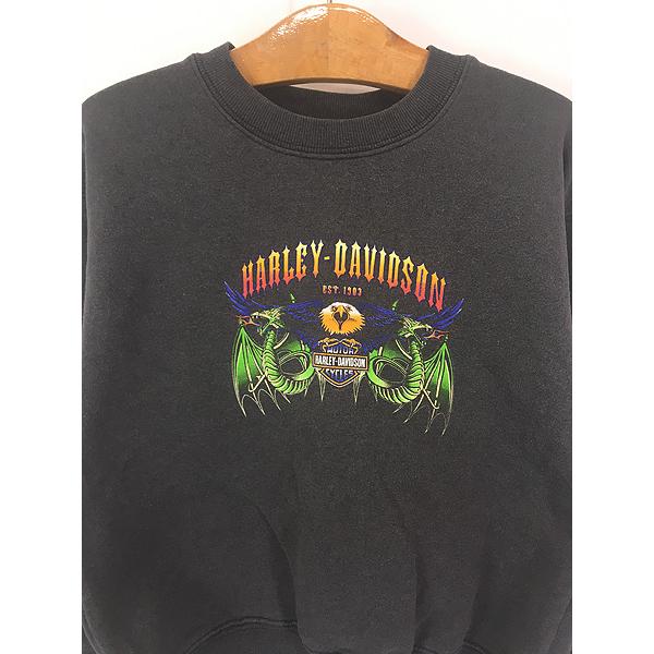 キッズ 古着 90-00s HARLEY DAVIDSON イーグル ドラゴン パターン
