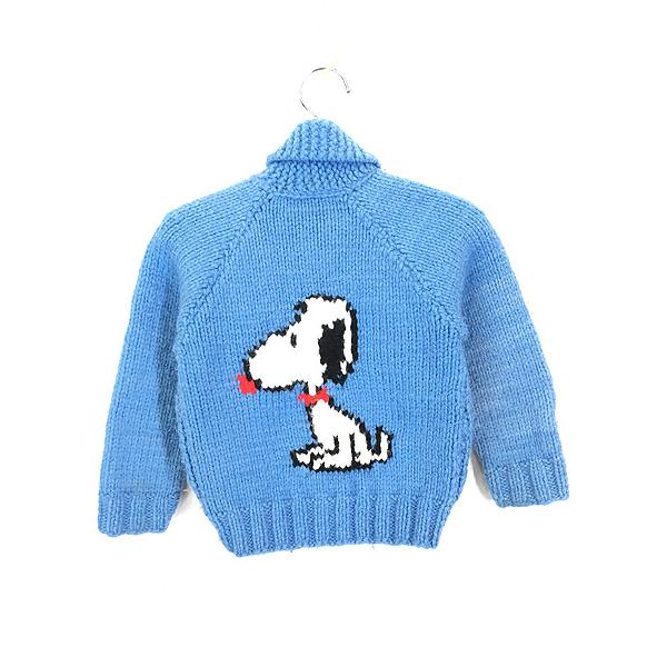 キッズ 古着 70s Snoopy スヌーピー ハンドメイド ヘビー ニット