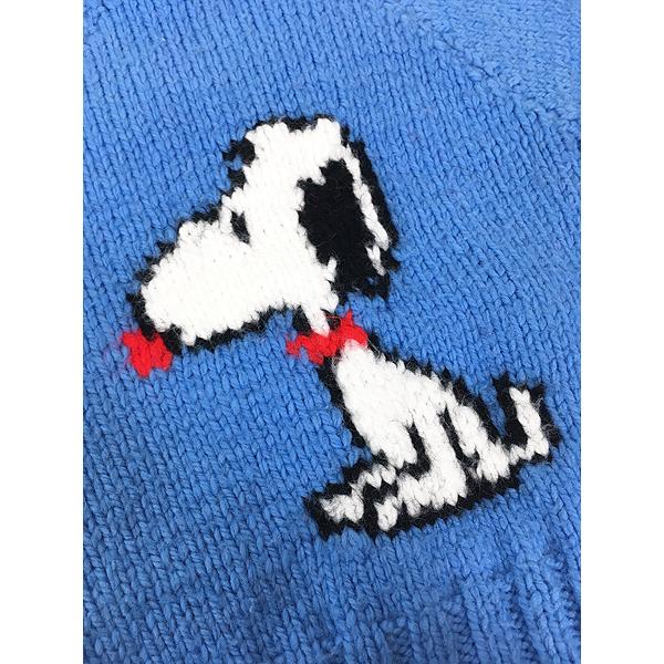 キッズ 古着 70s Snoopy スヌーピー ハンドメイド ヘビー ニット