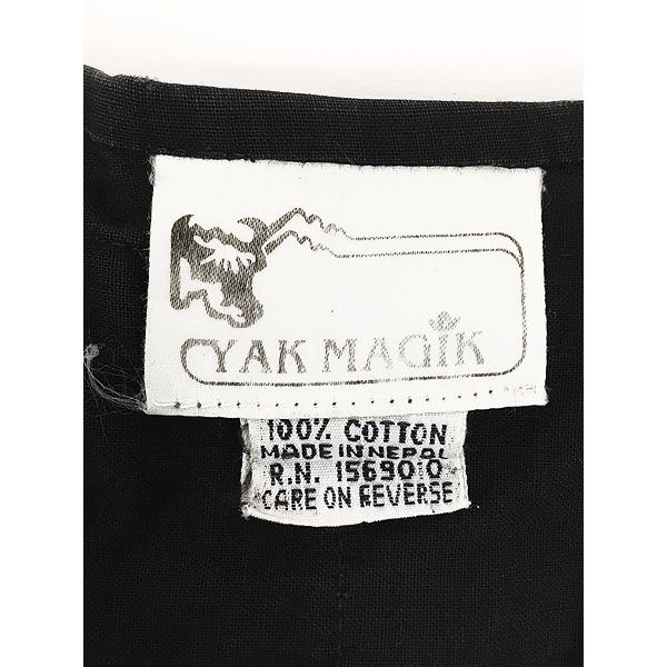 vintage デザインジャケット アイボリー YAK MAGIC 変形 古着 レディース 古着 90s YAK MAGIK 格子 チェック 前開き コットン