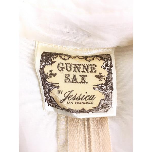 レディース 古着 70s USA製 GUNNESAX レース フリル パール ビーズ