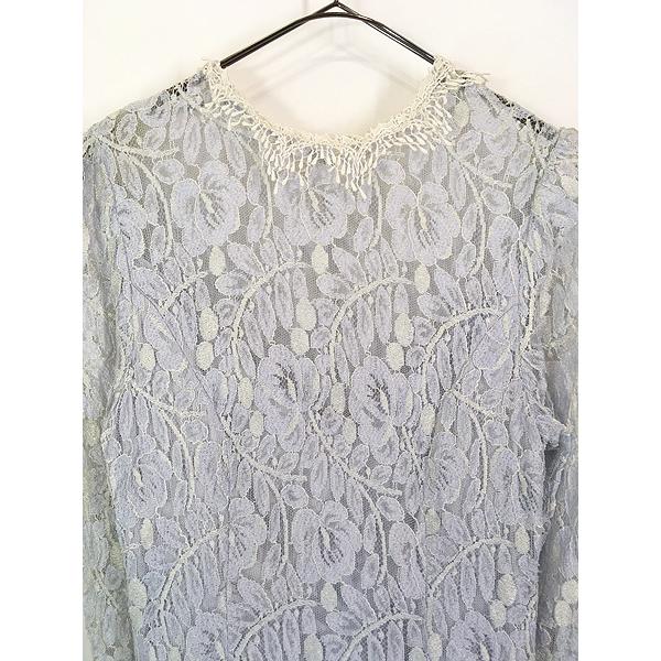 レディース 古着 80s JESSICA MCCLINTOCK 花柄 総レース 長袖