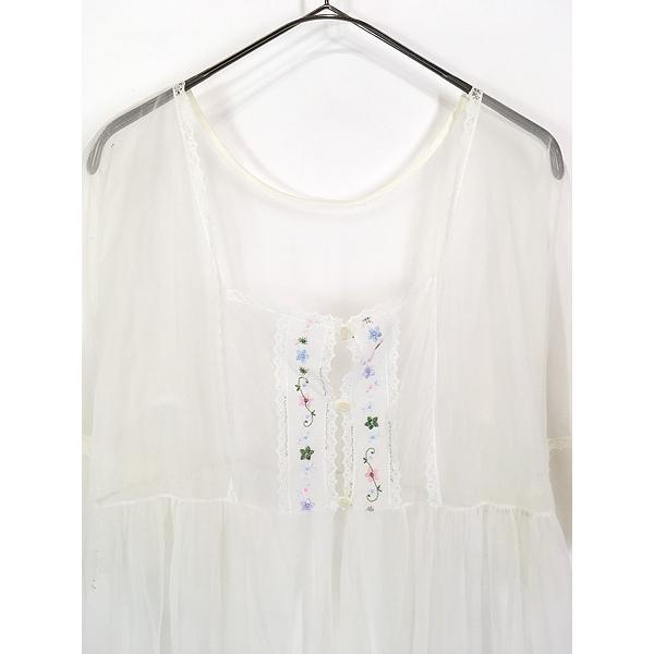 古着 ビンテージ 70s オーロラガーリー 透け感 シースルーワンピース 美品 80s ガニーサック 長袖 ロング ワンピース レディース XS 程