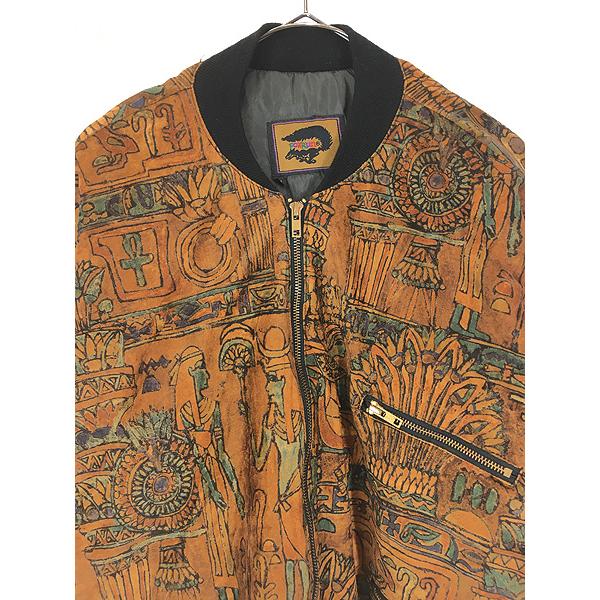 レディース 古着 90s FOXRUN 壁画 ネイティブ 総柄 3ポケット パデッド