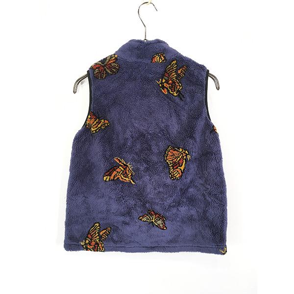 レディース 古着 90s USA製 MAZMANIA 蝶々 バタフライ 総柄 フリース