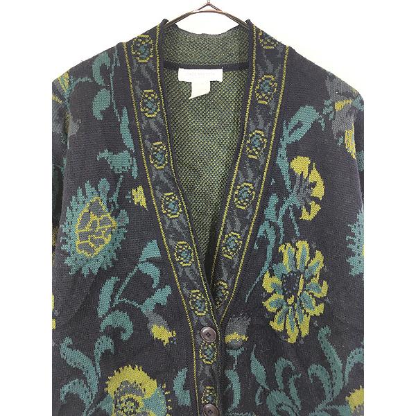 レディース 古着 JONES NEW YORK オリエンタル 花 フラワー ウール