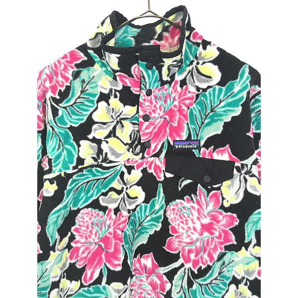 レディース 古着 15s Patagonia 花 フラワー 総柄 スナップT シンチラ