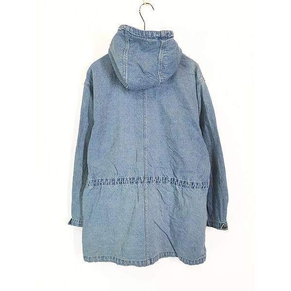 レディース 古着 80s Eddie Bauer ブルー デニム フーデッド