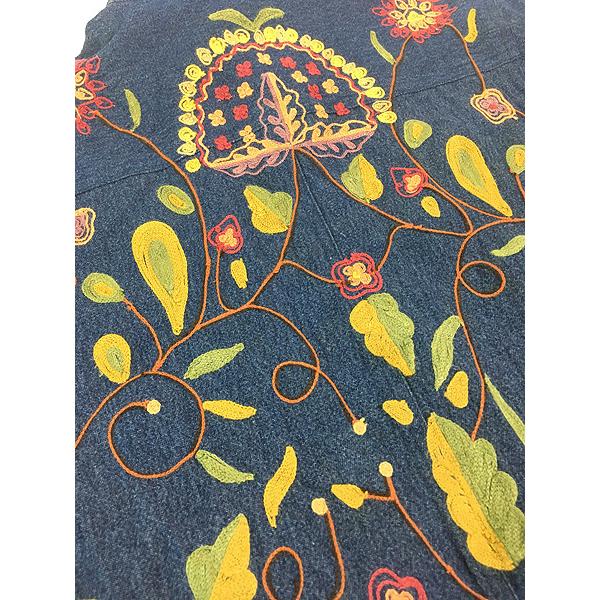 レディース 古着 90s April Cornell 花 ボタニカル チェーンステッチ