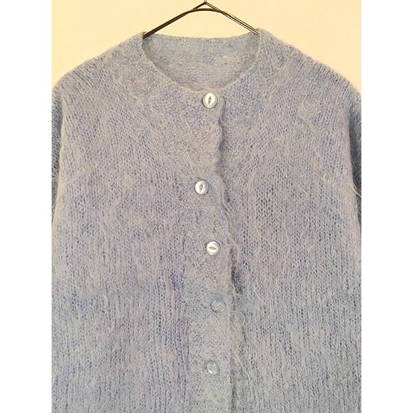 レディース 古着 60s 無地 ソリッド シャギー モヘア ウール ニット