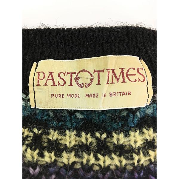 レディース 古着 80s 英国製 PAST TIMES 森 お城 風景 アート ウール