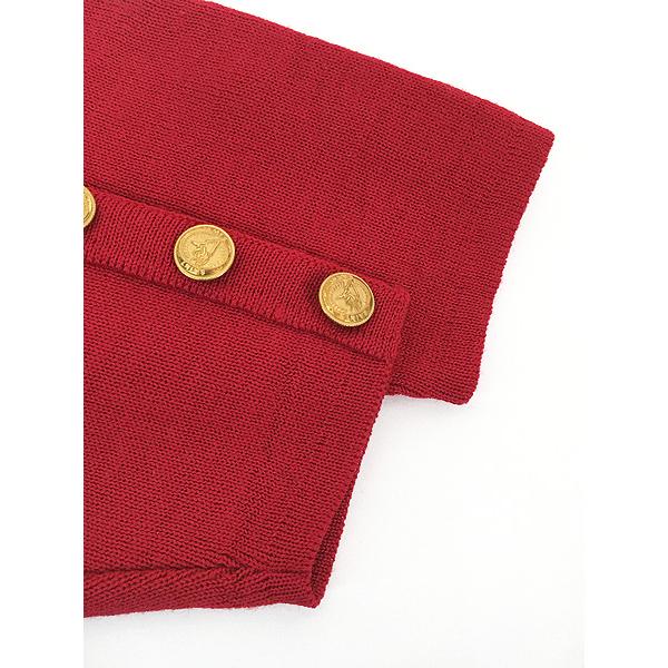 レディース 古着 90s France製 SAINT JAMES 無地 ソリッド ゴールド ボタン ロング ニット カーディガン L位 古着 レディース 古着 90s France製 SAINT JAMES 無地 ソリッド ゴールド