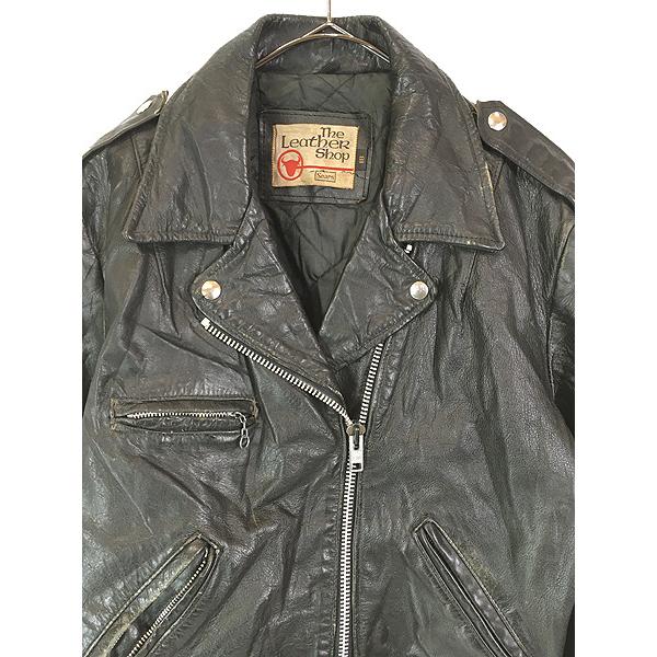 レディース 古着 70s Sears The LeatheR Shop 本革 レザー ダブル