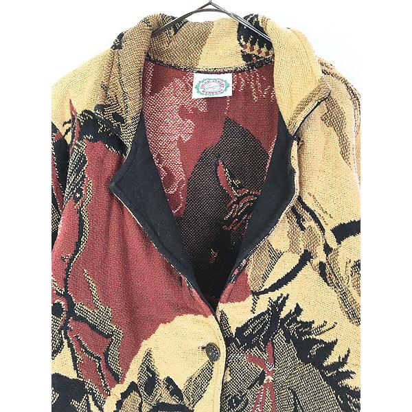 レディース 古着 80s USA製 SUGAR STREET 馬 ホース アニマル 総