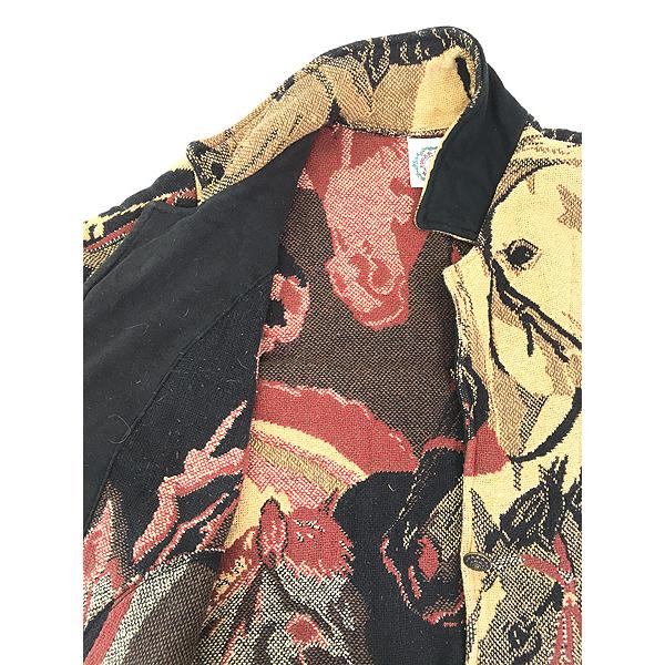 レアEURO古着◇民族柄リバーシブルゴブラン織ジャケット 総柄