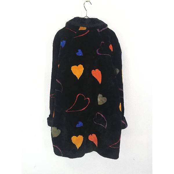 レディース 古着 80-90s カラフル ハート ショールカラー ボア
