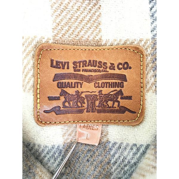 レディース 古着 80s USA製 Levi's チェック ウール ライナー コットン