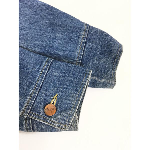 レディース 古着 70s WRANGLER 暴れ馬タグ 開襟 デニム ジャケット G
