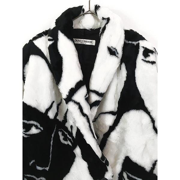 レディース 古着 80s USA製 DONNY BROOK モノトーン フェイス柄