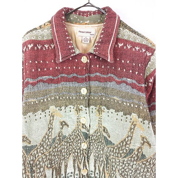 レディース 古着 Resort Wear north きりん アニマル ネイティブ レディース 古着 Resort Wear north きりん アニマル ネイティブ
