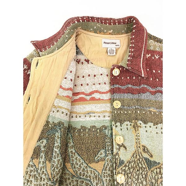 レディース 古着 Resort Wear north きりん アニマル ネイティブ