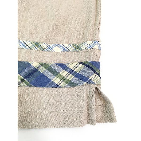 レディース 古着 Stonebridge リネン レーヨン チェック ライン 半袖 シャツ × パンツ セットアップ L/M 古着 レディース 古着 Stonebridge リネン レーヨン チェック ライン 半袖