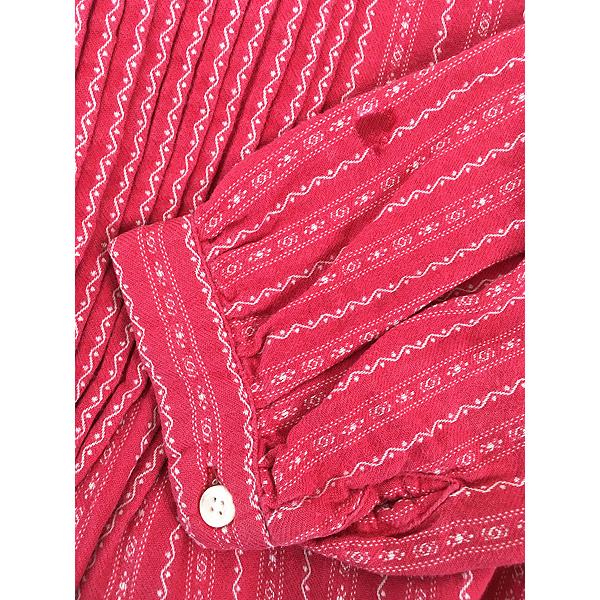 レディース 古着 LL Bean チロリアン柄 ピンタック フランネル