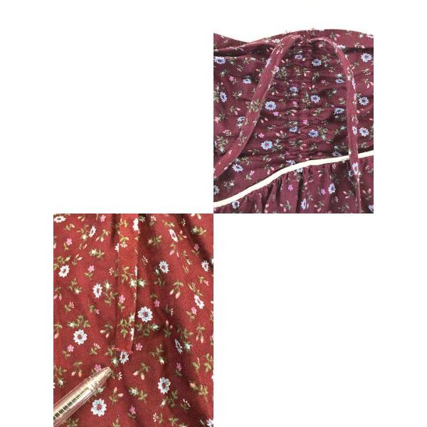 レディース 古着 70s USA製 GUNNESAX 花 ボタニカル レース フロント