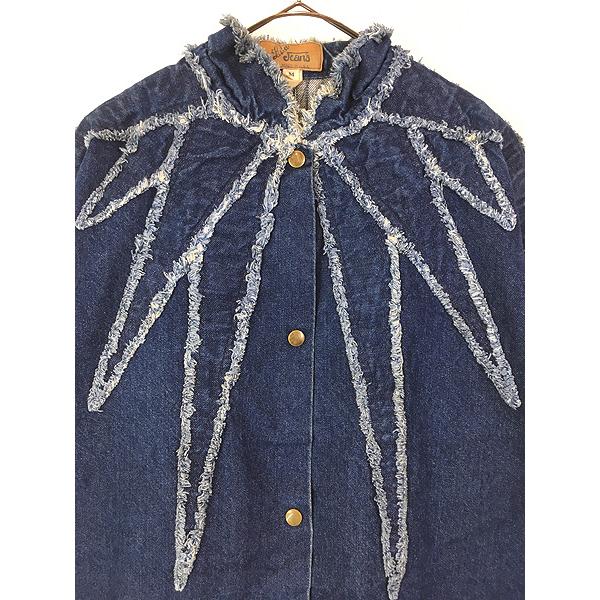 レディース 古着 80s USA製 Lida Jeans カットオフ フリンジ パッチ