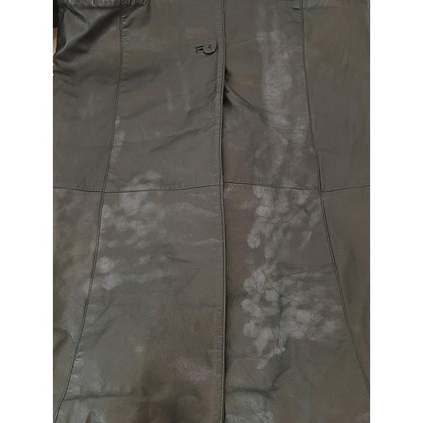 レディース 古着 90s PELLE 本革 レザー ロング チェスター コート 黒