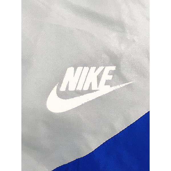 レディース 古着 80s NIKE 紺タグ ワンポイント グレー×青 バイカラー