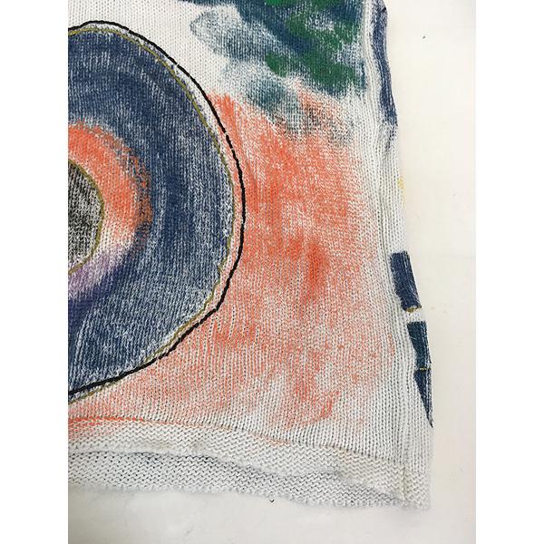 レディース 古着 90s USA製 KOLORWAY 音楽 ミュージック 楽器 ハンドペイント アート コットン ニット セーター L 古着 レディース 古着 90s USA製 KOLORWAY 音楽 ミュージック 楽器 ハンド