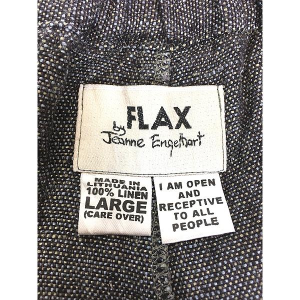 レディース 古着 90s FLAX 2way ロールアップ ヘビー リネン イージー