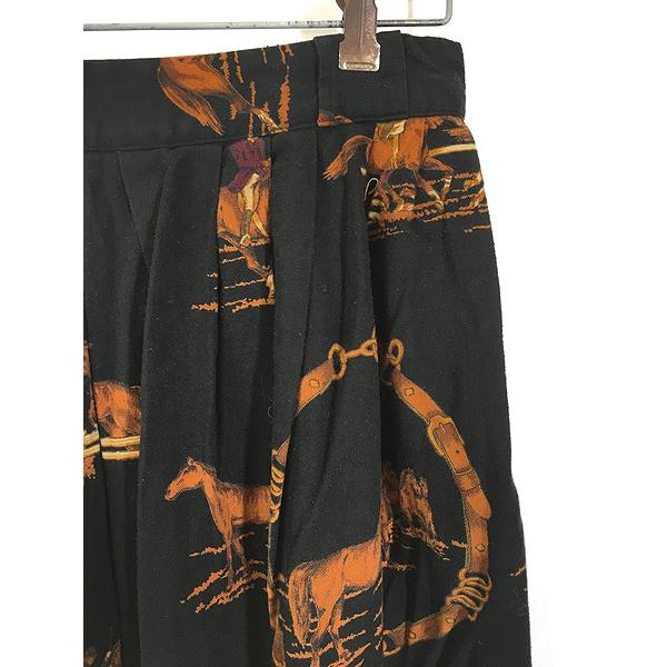レディース 古着 90s RalphLauren 馬 乗馬 ポロ競技 総柄 コットン 