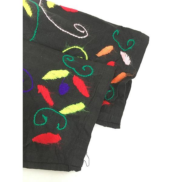 レディース 古着 70s Mexico製 El Jacalito ネイティブ 花 フラワー 総刺しゅう ノーカラー リネン ジャケット S位 古着 レディース 古着 70s Mexico製 El Jacalito ネイティブ 花 フラワー 総