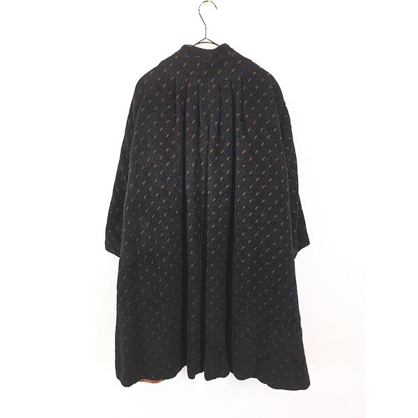 レディース 古着 60s France製 Resnicks ドット ドッテッド ライン スタンドカラー ウール コート M位 古着 レディース 古着 60s France製 Resnicks ドット ドッテッド ライン