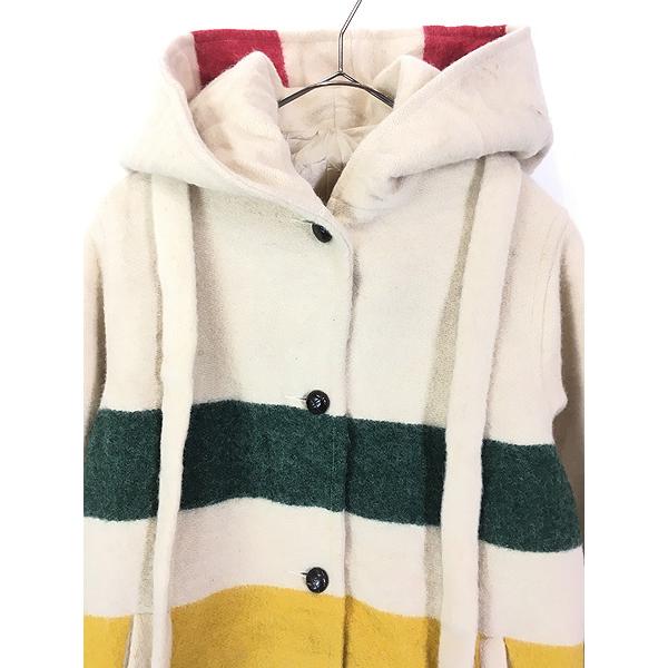 レディース 古着 70s USA製 WoolRich レインボー ボーダー ウール